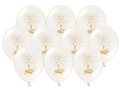 BALONY BIAŁE  KIELICH KOMUNIA ZŁOTY 27cm 10szt