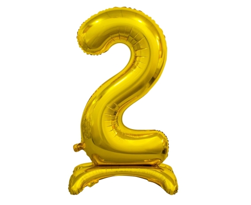 BALON BC CYFRA 2 STOJĄCY ZŁOTY 29'' 74cm