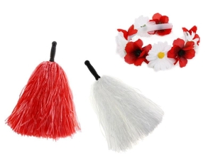 ZESTAW KIBICA BIAŁO-CZERWONY 3el