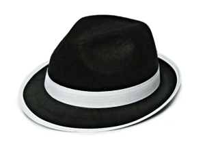KAPELUSZ GANGSTER FILCOWY CZARNY