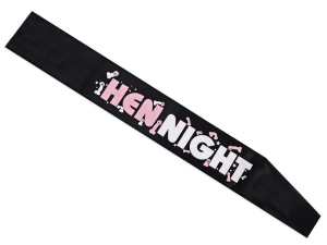 SZARFA SATYNOWA HEN NIGHT CZARNA 1 szt.