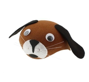 CZAPKA PIESEK RUCHOME OCZY I USZY BRĄZOWA