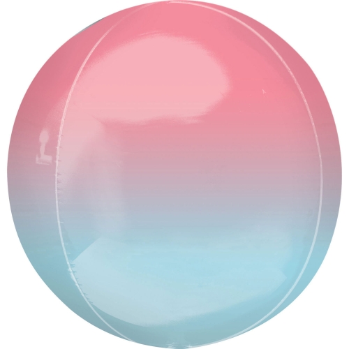 BALON KULA OMBRE BŁĘKIT-RÓŻ 16'' 40cm