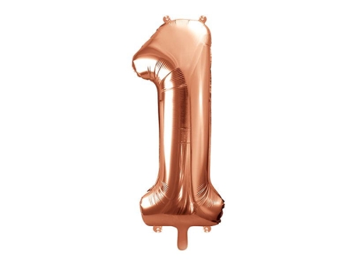 BALON DECO CYFRA 1 ZŁOTO-RÓŻ 34'' 86cm