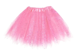 SPÓDNICZKA TIULOWA BROKAT JASNORÓŻOWA 30cm