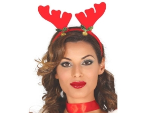 OPASKA ROGI RENIFERA DZWONECZKI CZERWONE