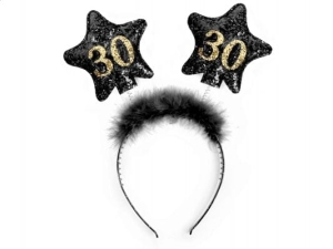 OPASKA 30 URODZINY GWIAZDKI CZARNA