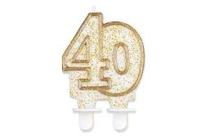 ŚWIECZKA LICZBA 40 ZŁOTA 1 szt.