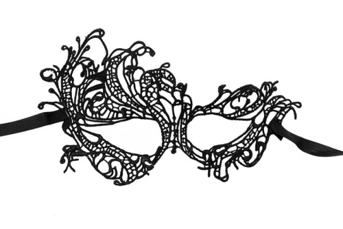 MASKA WENECKA AŻUROWA CZARNA E