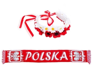 ZESTAW KIBICA BIAŁO-CZERWONY 2el