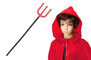 ZESTAW DIABEŁEK CZERWONY PELERYNA 132cm 3el