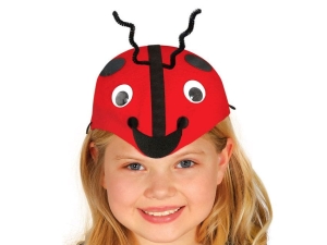 CZAPKA BIEDRONKA RUCHOME OCZY CZERWONA