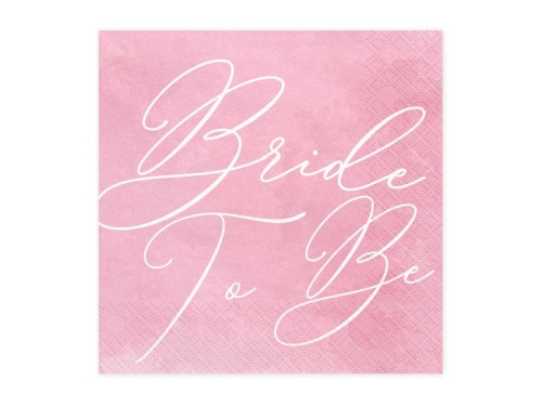 SERWETKI BRIDE TO BE RÓŻ 20szt