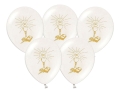 BALONY BIAŁE KIELICH KOMUNIA ZŁOTE 27cm 5szt