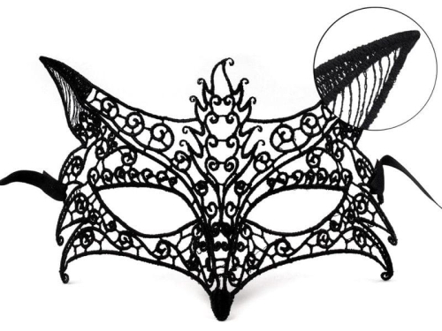MASKA WENECKA AŻUROWA CZARNA G