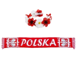 ZESTAW KIBICA BIAŁO-CZERWONY 2el