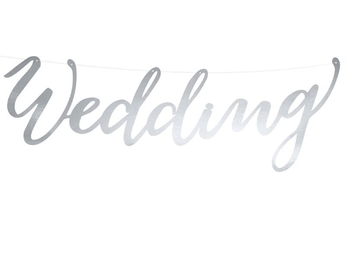 BANER WEDDING SREBRNY 16,5x45 cm