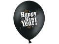 BALON CZARNY HAPPY NEW YEAR BIAŁY 30cm 1szt