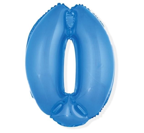 BALON CYFRA 0 NIEBIESKI 14'' 36cm
