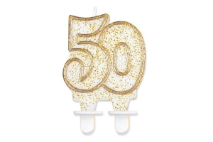 ŚWIECZKA LICZBA 50 ZŁOTA 1 szt.