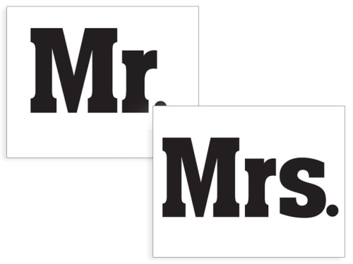 NAKLEJKI NA BUTY MR MRS 2szt
