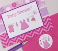 ZAPROSZENIE NA BABY SHOWER DLA DZIEWCZYNKI RÓŻ 8 szt.