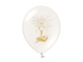 BALONY BIAŁE KIELICH KOMUNIA ZŁOTE 27cm 5szt