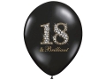 BALON CZARNY 18 &amp; BRILLIANT 30cm 1szt