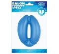 BALON CYFRA 0 NIEBIESKI 14'' 36cm