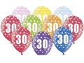 BALONY 30th BIRTHDAY MIX 30cm 10szt