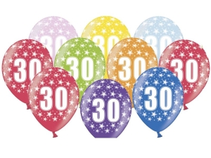 BALONY 30 BIRTHDAY MIX 30cm 10szt