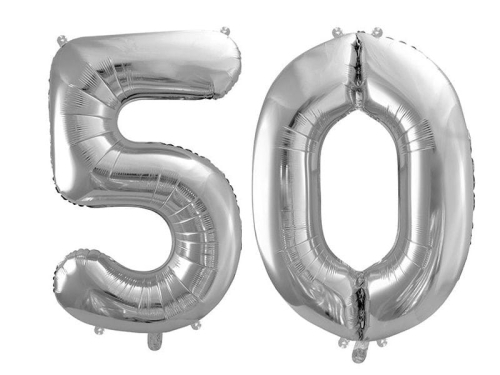 BALONY 50 SREBRNE 34'' 2szt