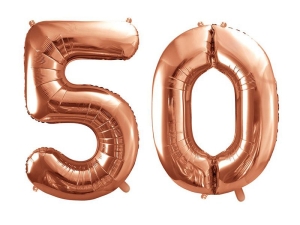 BALONY 50 RÓŻOWE ZŁOTO 34'' 2szt