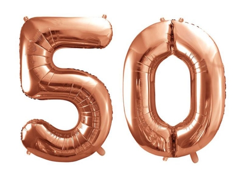 BALONY 50 ZŁOTO-RÓŻ 34'' 2szt