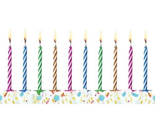 ŚWIECZKI URODZINOWE MAGICZNE MIX KOLORÓW 10 szt.