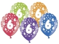 BALONY 6th BIRTHDAY MIX 30cm 5szt