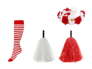 ZESTAW KIBICA BIAŁO-CZERWONY 4el