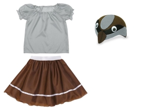 ZESTAW WRÓBEL SZARO-BRĄZOWY 116-128 3el