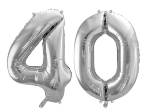 BALONY 40 SREBRNE 34'' 2szt