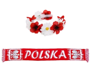 ZESTAW KIBICA BIAŁO-CZERWONY 2el