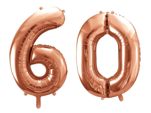 BALONY 60 ZŁOTO-RÓŻ 34'' 2szt