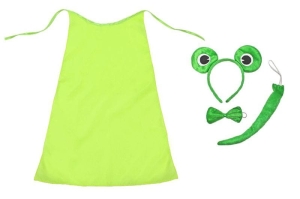 ZESTAW ŻABKA ZIELONY PELERYNA 90cm 4el