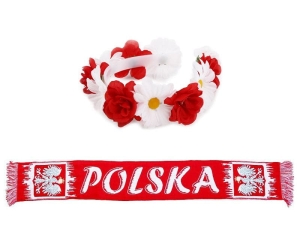 ZESTAW KIBICA BIAŁO-CZERWONY 2el