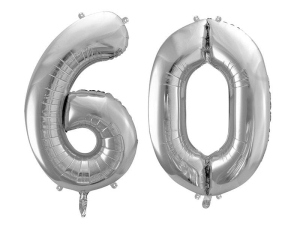 BALONY 60 SREBRNE 34'' 2szt