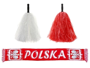 ZESTAW KIBICA BIAŁO-CZERWONY 3el