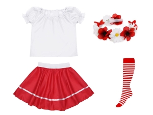 ZESTAW NARODOWY BIAŁO-CZERWONY 116-128 4el