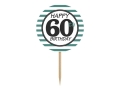 KARTECZKI NA PIKU HAPPY 60th BIRTHDAY 6szt