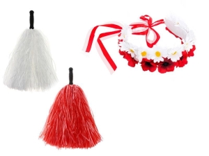 ZESTAW KIBICA BIAŁO-CZERWONY 3el