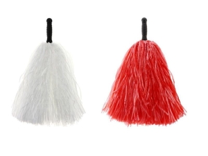 ZESTAW KIBICA POMPONY BIAŁO-CZERWONY 2el