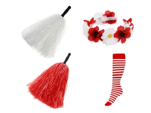 ZESTAW KIBICA BIAŁO-CZERWONY 4el